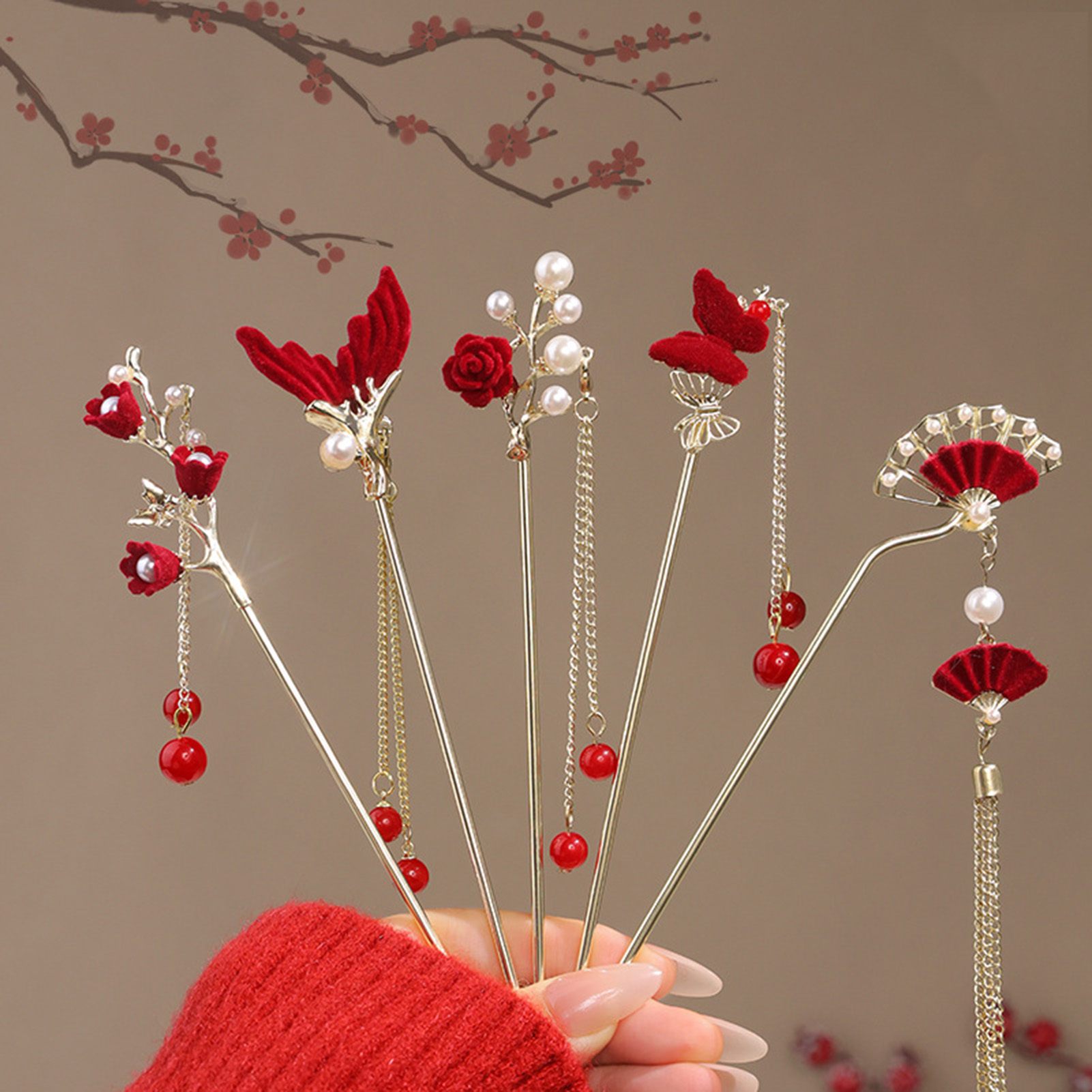 Chinese Style Rose Flower Hair - Flower Supplies recension och pris