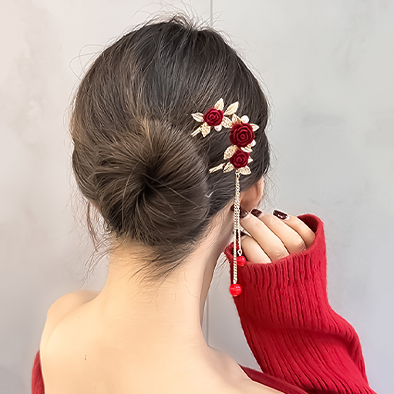 Chinese Style Rose Flower Hair - Flower Supplies recension och pris