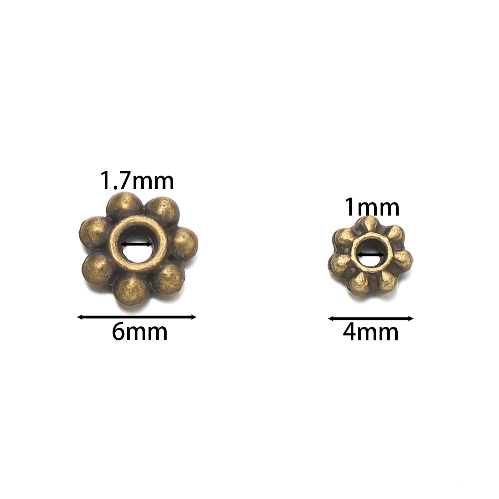 200Pcs 4/6mm Alloy Snowflake B - Flower Supplies recension och pris